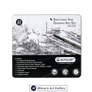 AcmeLiae Sketching & Drawing Art Set – 22 Pieces Front View