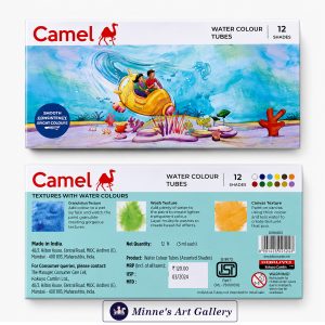 Camel Water Colour Tubes – 12 Shades (5ml) Front View