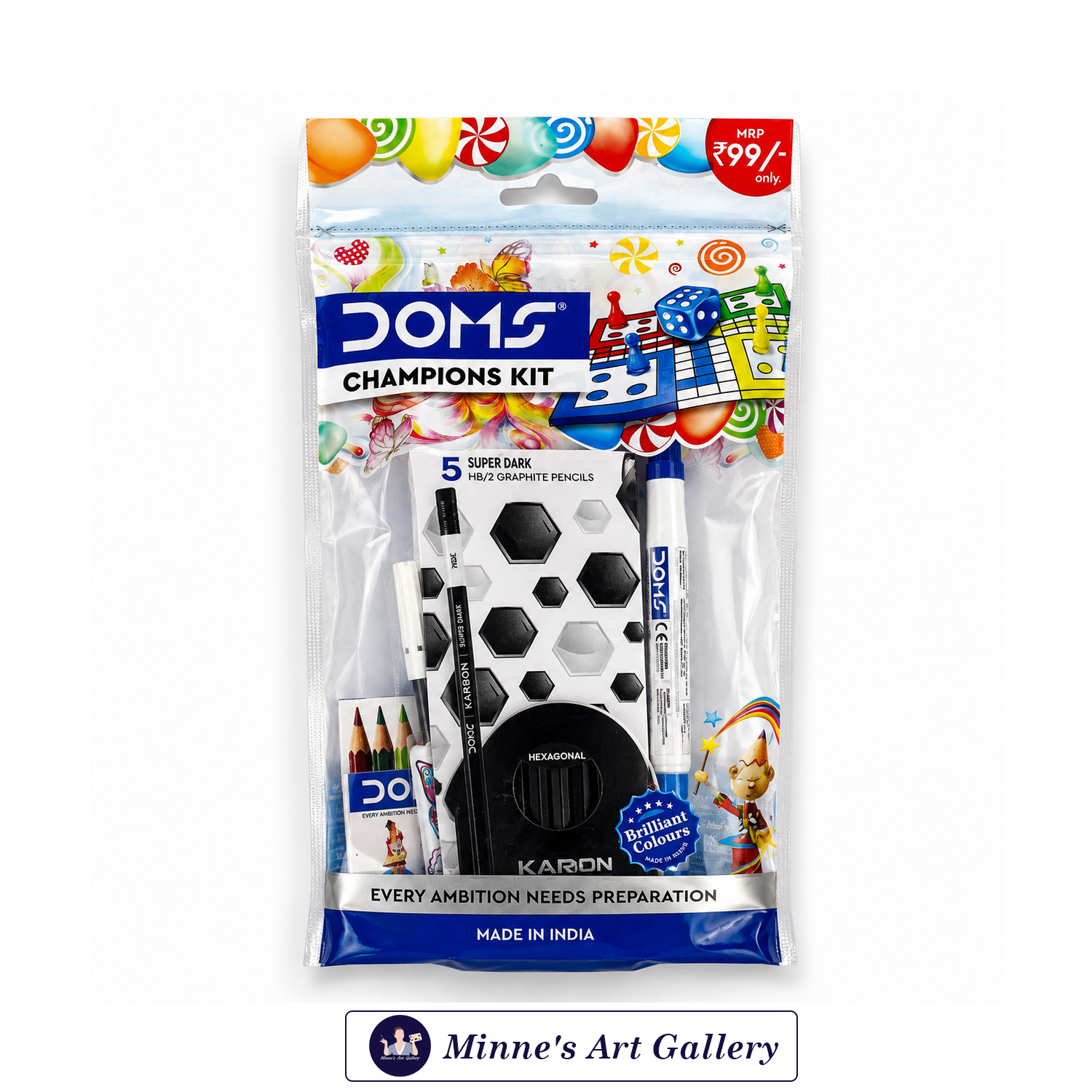 DOMS Champions Kit – Drawing & Stationery Set Front View