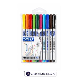 DOMS F9 Liner Fineliner Pens – 10 Shades (0.5mm)