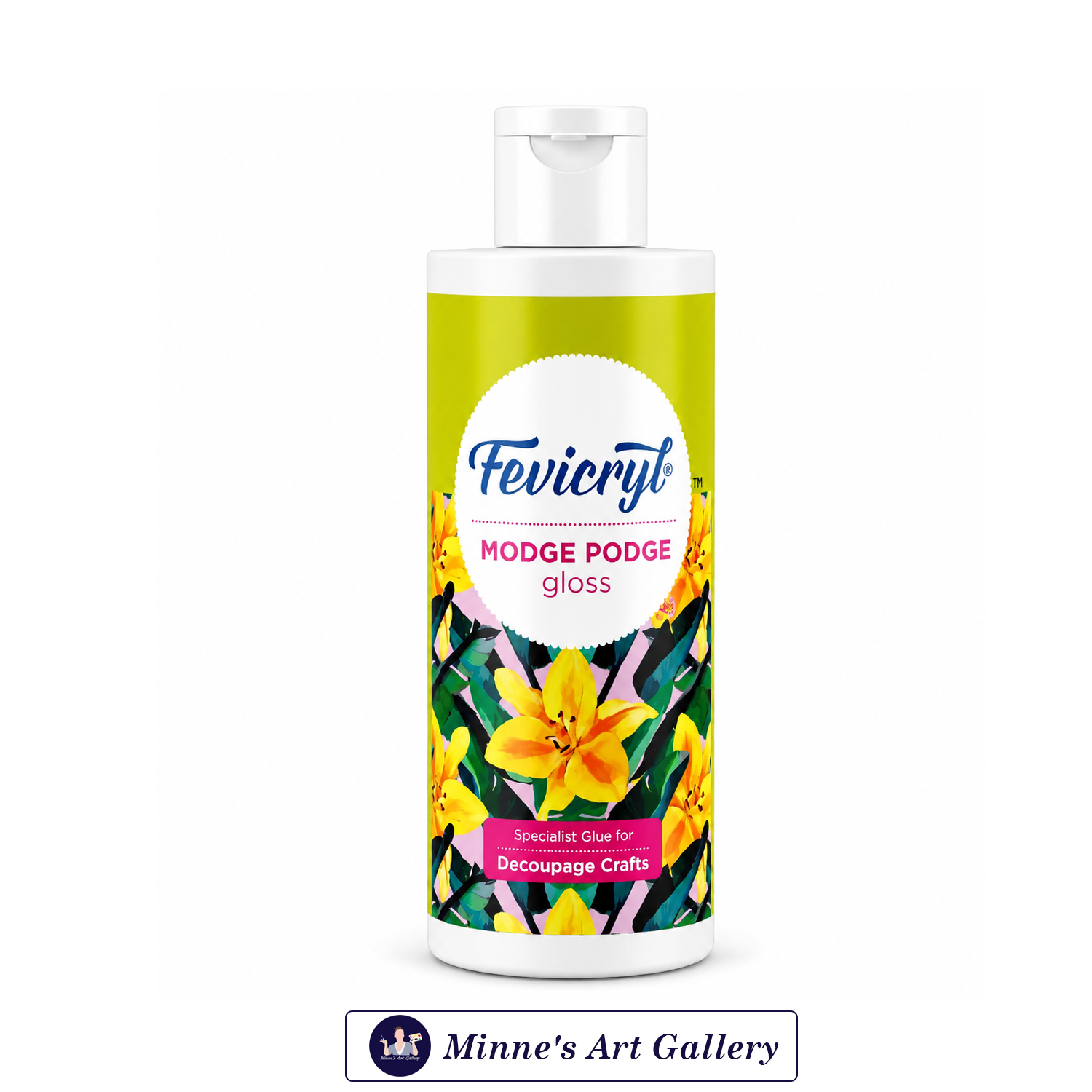 Fevicryl Modge Podge Gloss – Decoupage Glue (120ml) Front View