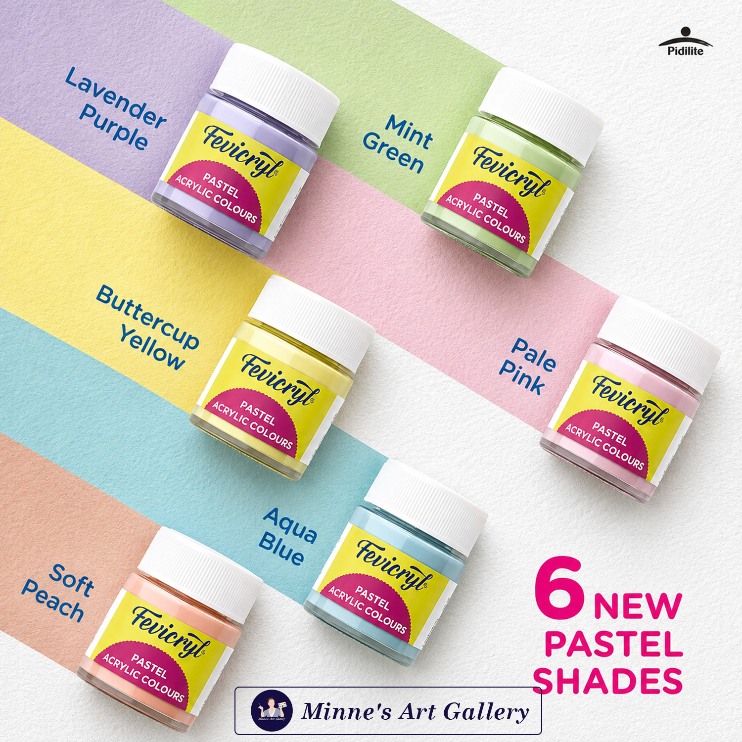 fevicryl-pastel-acrylic-colours-6-shades-15ml-creative-mix Fevicryl Pastel Acrylic Colours – 6 Shades Colour Swatches