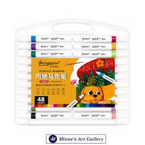 Giorgione Acrylic Marker Set – 48 Colours Water-Based Ink Front View