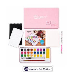 Giorgione Master Watercolor Set 24 Colours Pink Case