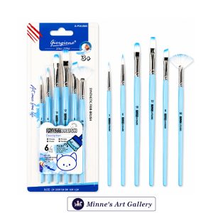 Giorgione Nylon Synthetic Paint Brush Set – 6 Pieces (Blue) Front View