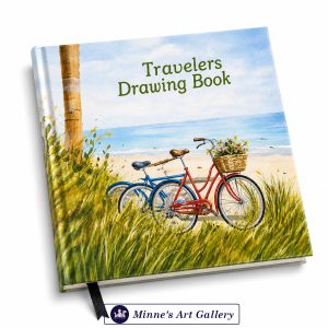 Hearts Travelers Drawing Book – Coastal Bicycle Duo