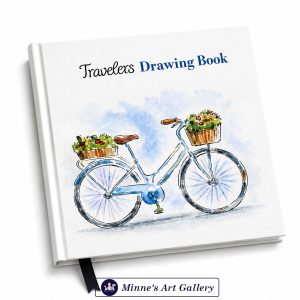 Hearts Travelers Drawing Book – Minimal Bicycle Flower (01)