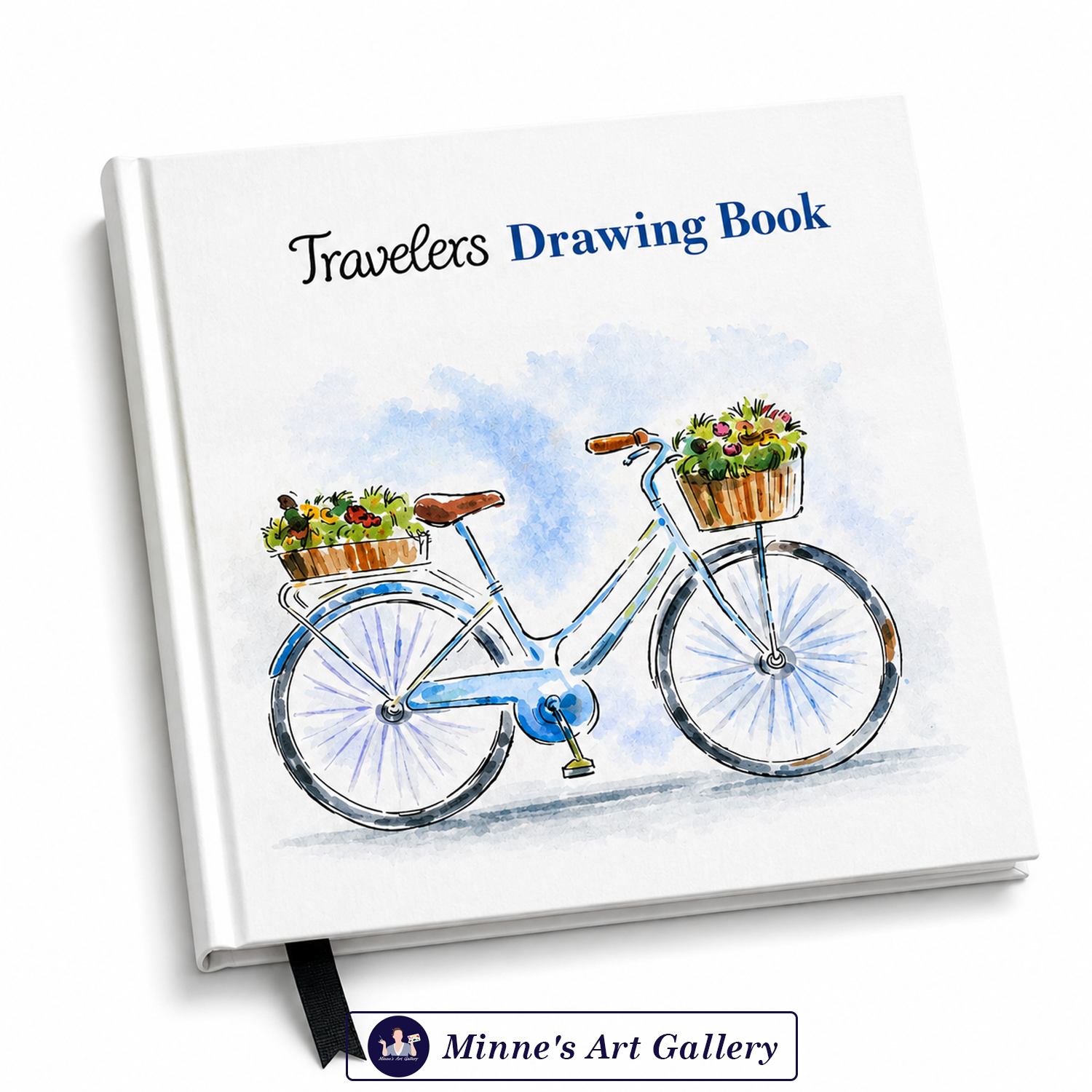 Hearts Travelers Drawing Book – Minimal Bicycle Flower (01)