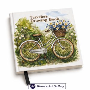 Hearts Travelers Drawing Book – Minimal Bicycle Flower