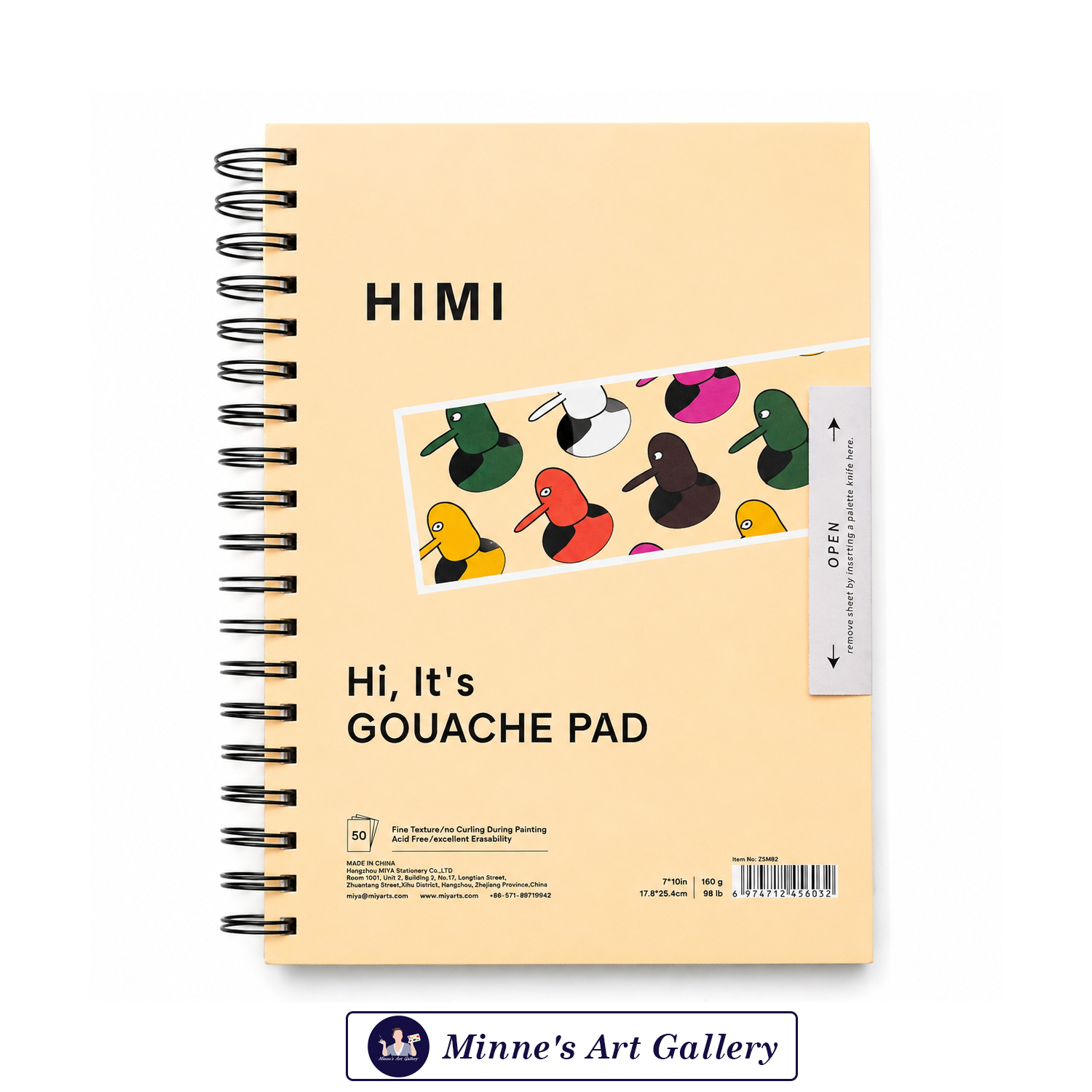 HIMI Gouache Pad – 7 × 10 Inch, 50 Sheets, 160 GSM