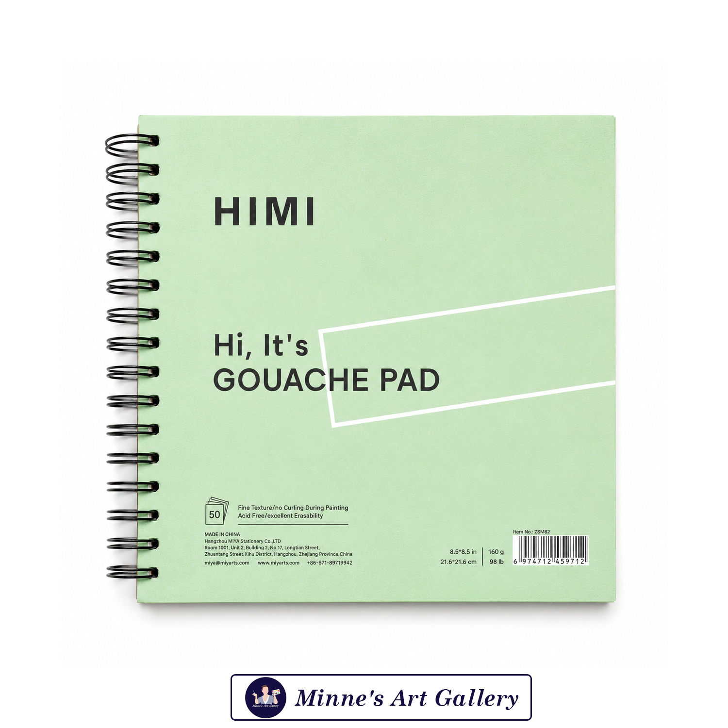 HIMI Gouache Pad – 8.5 × 8.5 Inch, 50 Sheets, 160 GSM