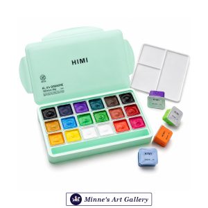 HIMI Gouache Paint Set – 18 Colours, 30g – Green Case