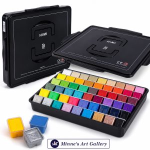 HIMI Gouache Paint Set – 56 Colours, 30g – Black Case