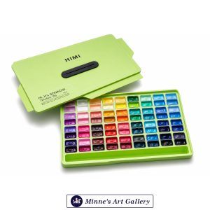 HIMI Gouache Paint Set – 72 Colours, Twin Cup, 12g – Apple Green Case