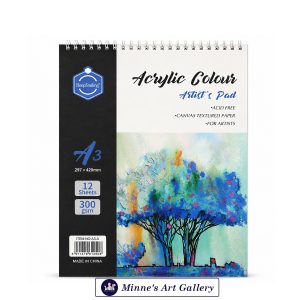 Keep Smiling Acrylic Colour Artist’s Pad – A3, 300 GSM, 12 Sheets