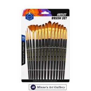 Keep Smiling Artist Brush Set – 15 Pieces A6128M Front View