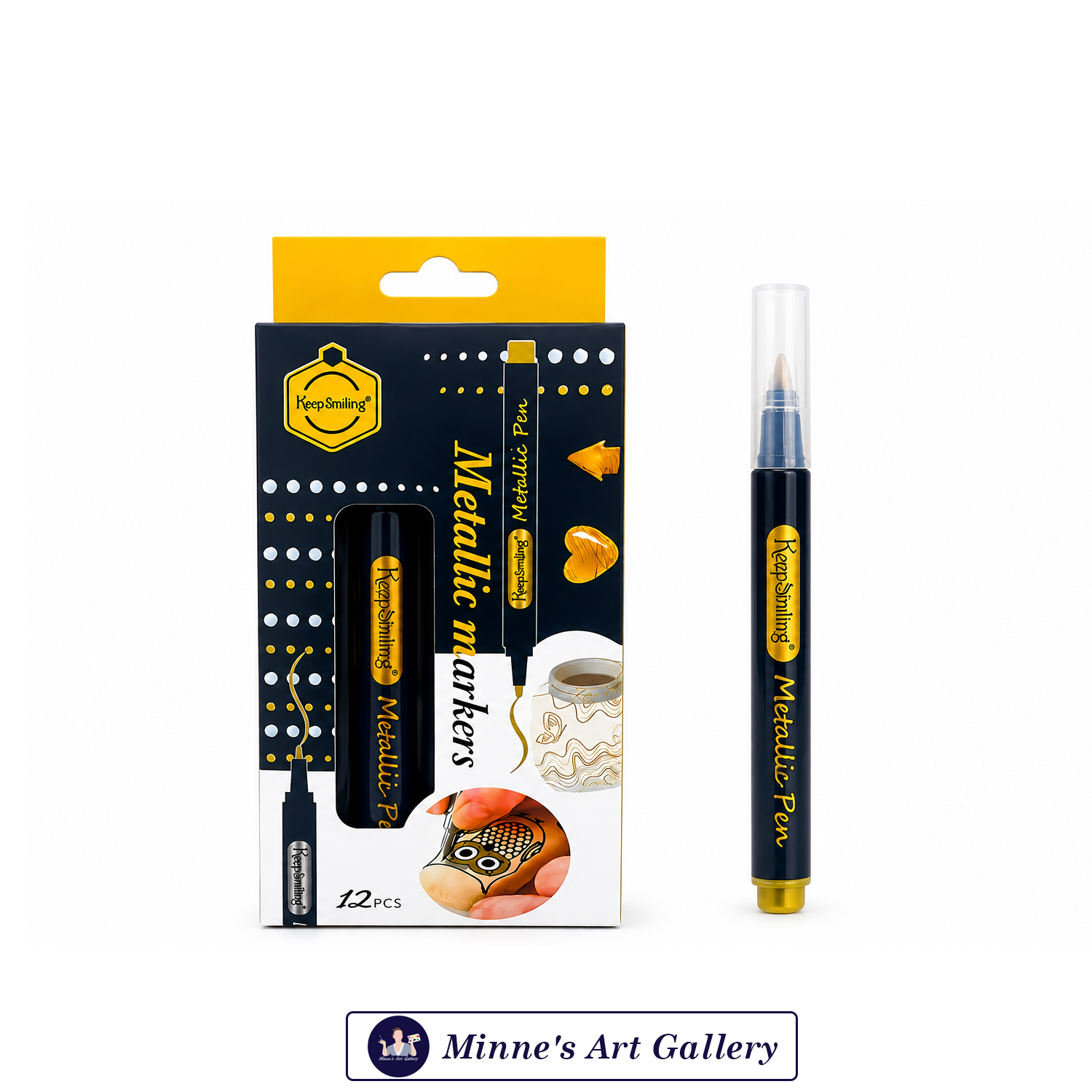 Keep Smiling Gold Metallic Marker Pen
