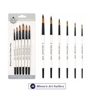 Keep Smiling Round Artist Brush Set – 6 Pieces 6129R Front View