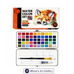 Keep Smiling Solid Watercolour Set – 50 Colors (Tin Box)