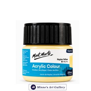 Mont Marte Signature Acrylic Colour – Naples Yellow (100ml) Front View