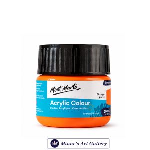 Mont Marte Signature Acrylic Colour – Orange (100ml) Front View