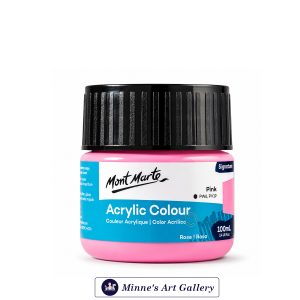 Mont Marte Signature Acrylic Colour – Pink (100ml) Front View