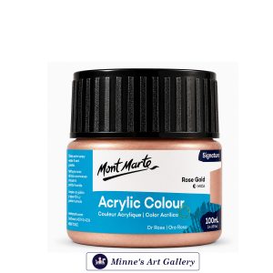 Mont Marte Signature Acrylic Colour – Rose Gold (100ml) Front View