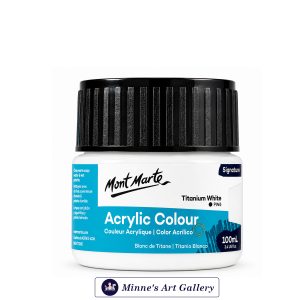 Mont Marte Signature Acrylic Colour – Titanium White (100ml) Front View