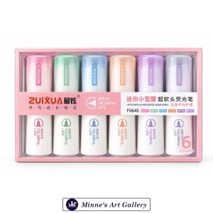 ZUIXUA F0645 Mini Soft Tip Highlighter Set 6 Colors