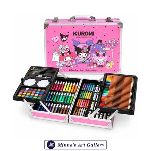 145-Piece Kids Art Supplies Set Portable Aluminum Case Kuromi
