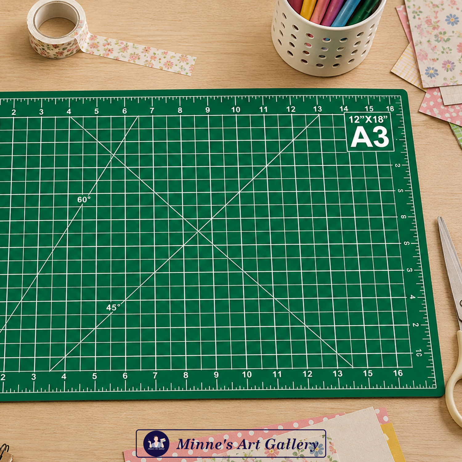 a3-cutting-mat-12x18-inch-green-details Green A3 Cutting Mat 12 x 18 Inch Product Details