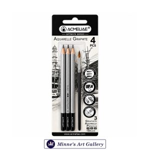 Acmeliae Aquarelle Graphite Pencils Set 4 Pieces 2B 4B 6B Brush