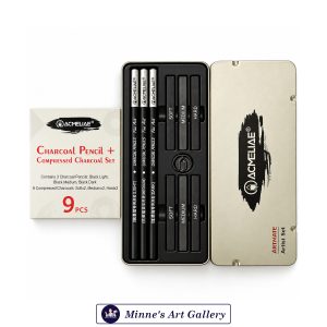 Acmeliae Charcoal Pencil and Compressed Charcoal Set 9 Pieces