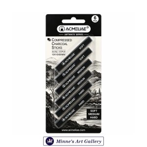Acmeliae Compressed Charcoal Sticks Set 6 Pieces