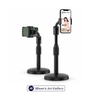 Desktop Mobile Phone Holder Stand 360° Rotate Round Base 10 Inch