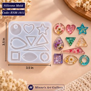 Geometric Pendant Silicone Mold 10 Cavity 3.5 × 3.5 Inch RSM-1011
