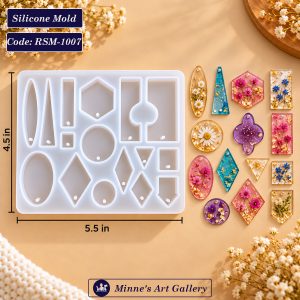 Geometric Shapes Silicone Mold 16 Cavity 5.5 × 4.5 Inch RSM-1007
