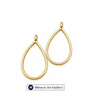 Gold-Tone Teardrop Earring Frames 2 Pieces