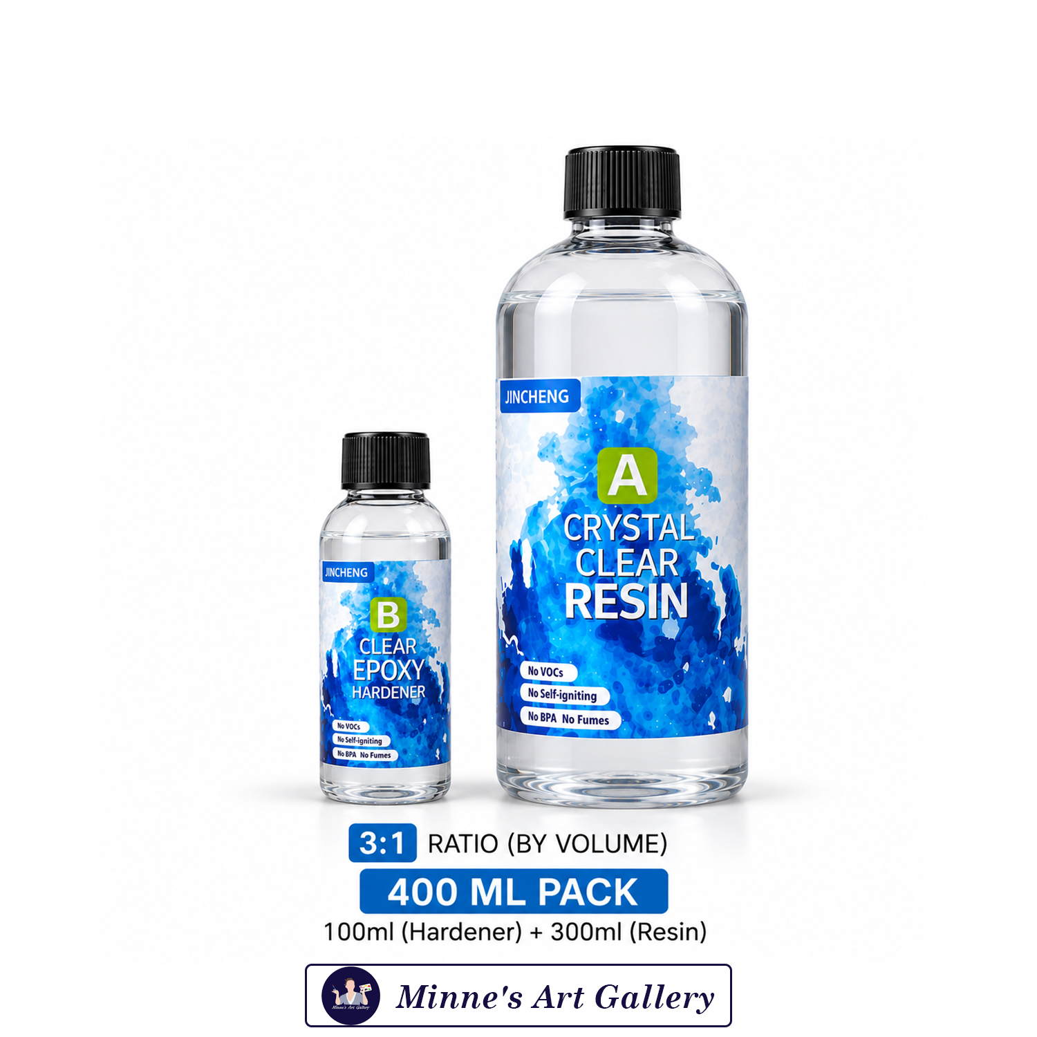 Jincheng Crystal Clear Epoxy Resin 400ml 3:1 Ratio