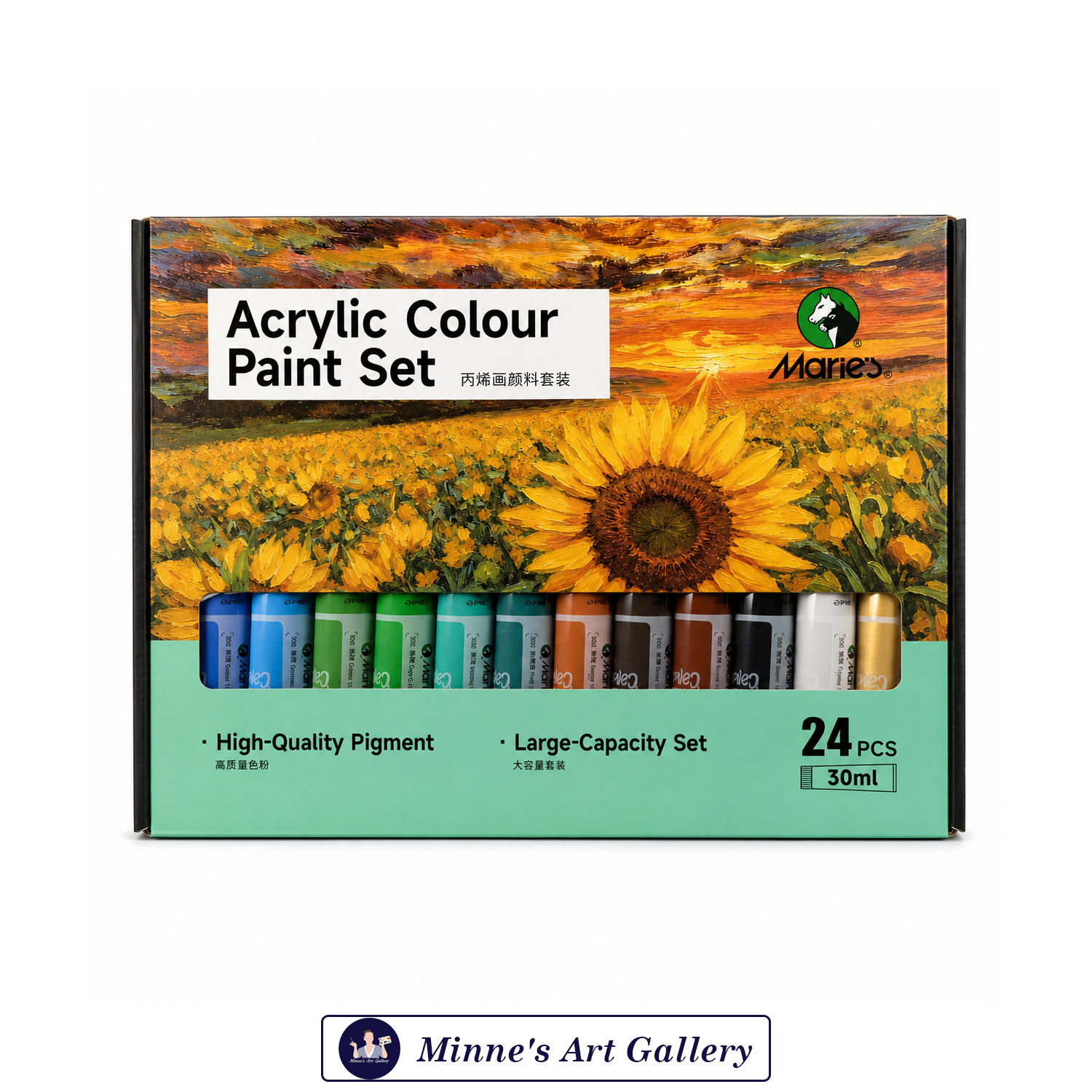 Maries Acrylic Colour Paint Set 24 Colours 30ml