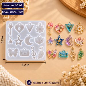 Mini Charms Silicone Mold 12 Cavity 3.2 × 3.2 Inch RSM-1009