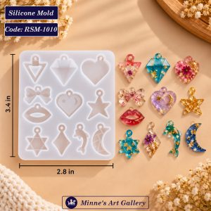 Mini Pendant Silicone Mold 11 Cavity 3.4 × 2.8 Inch RSM-1010