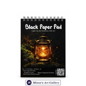 Minne’s Black Paper Pad A5 200 GSM+ 20 Sheets