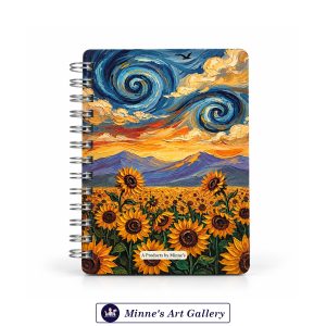 Minne's Mini Art Journal A6 Sunflower Starry Night 250+ GSM 50 Pages