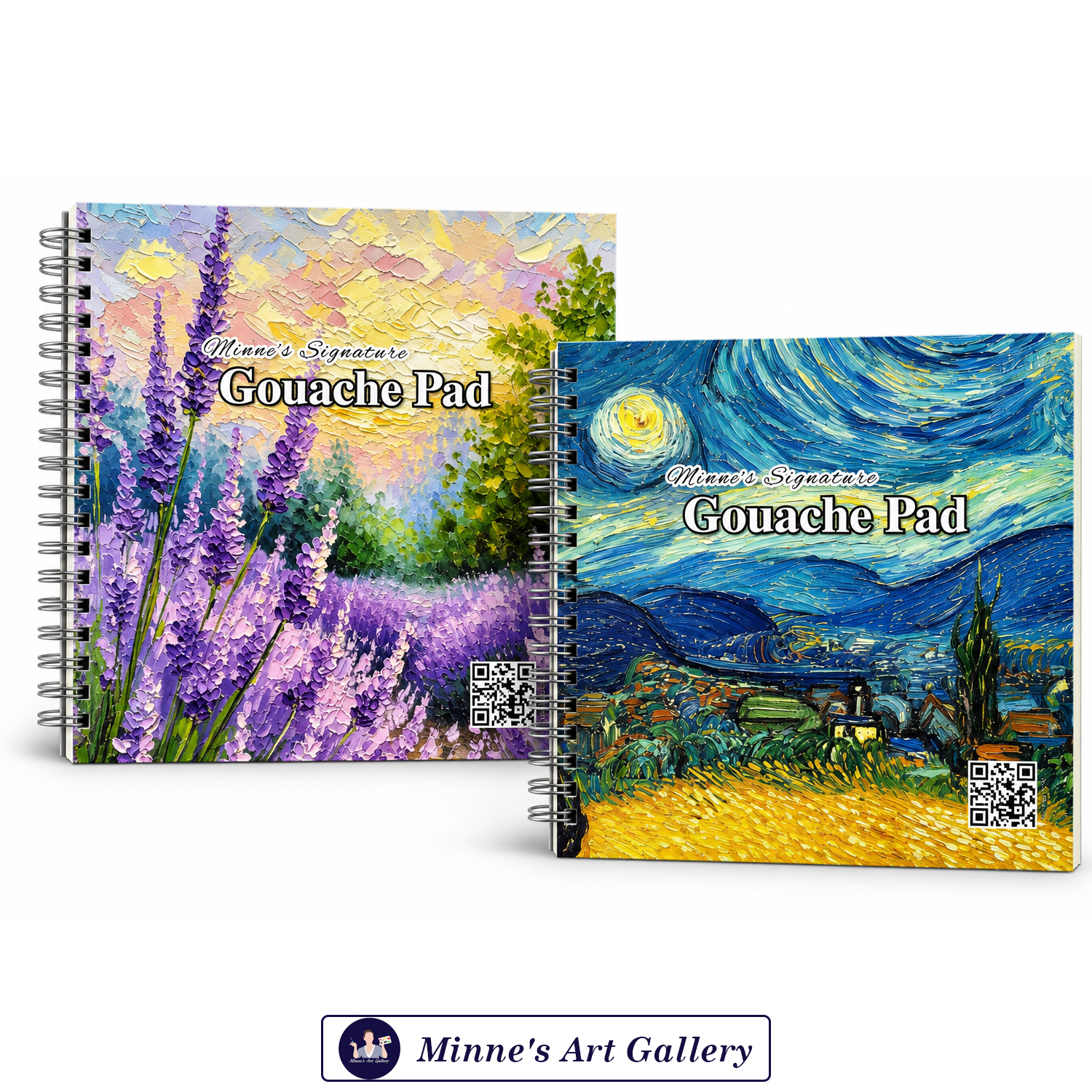 minnes-signature-gouache-pad-lavender-blossom-garden-7x7-inch-details Minne’s Signature Gouache Pad Lavender Blossom Garden Paper Texture Close-Up