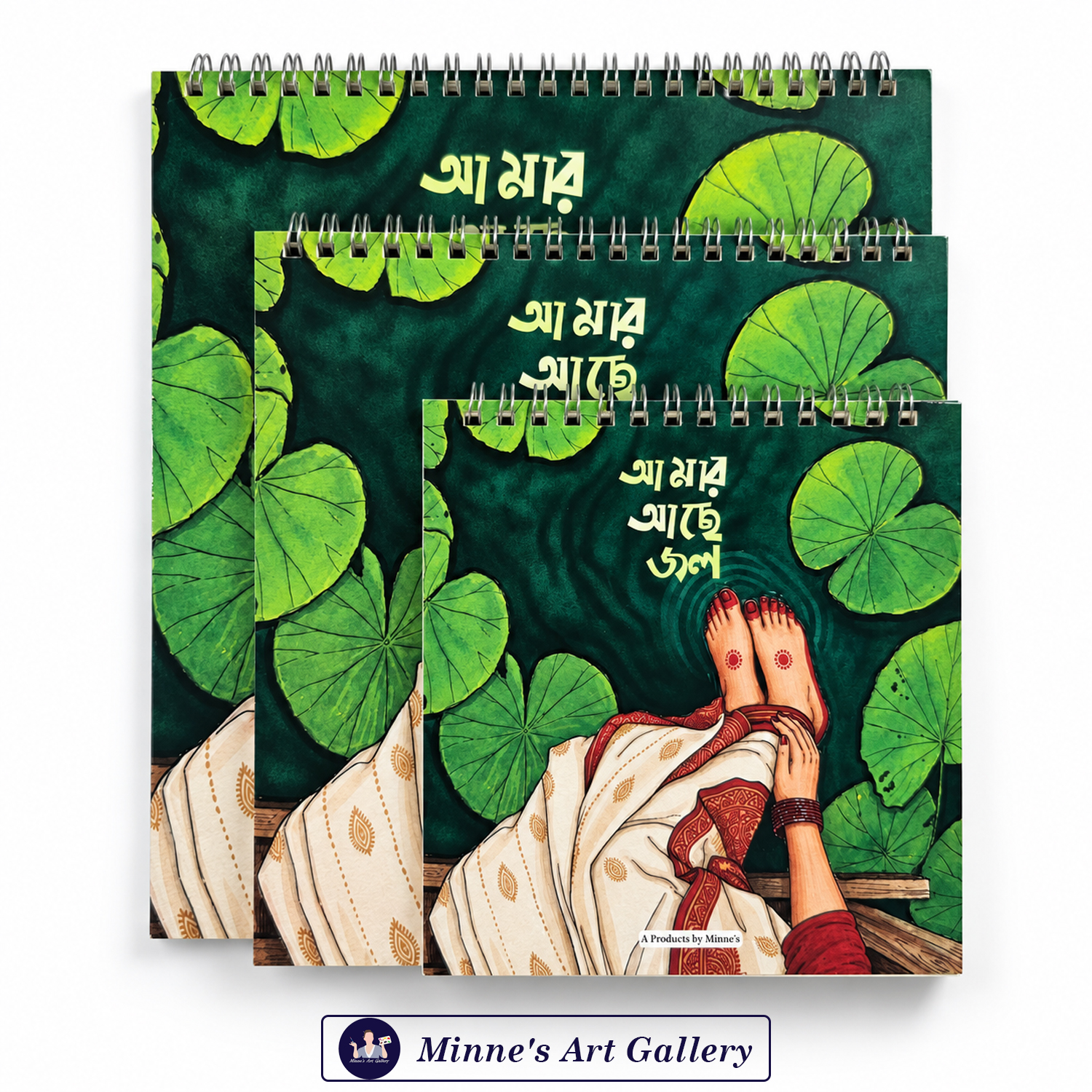 minnes-square-canvas-pad-6x6-inch-amar-ache-jol-12-sheets-300gsm-closeup Minne’s Square Canvas Pad Amar Ache Jol 300gsm+ Paper Texture Close-Up