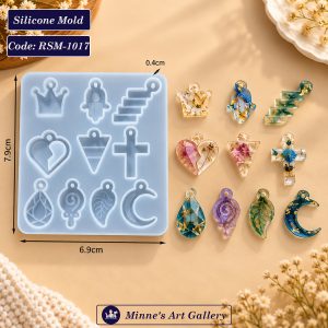 Mixed Design Pendant Silicone Mold 10 Cavity 6.9 × 7.9cm RSM-10017