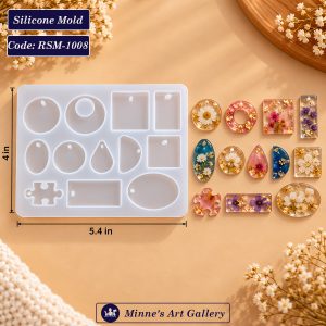 Mixed Shapes Silicone Mold 12 Cavity 5.4 × 4 Inch RSM-1008