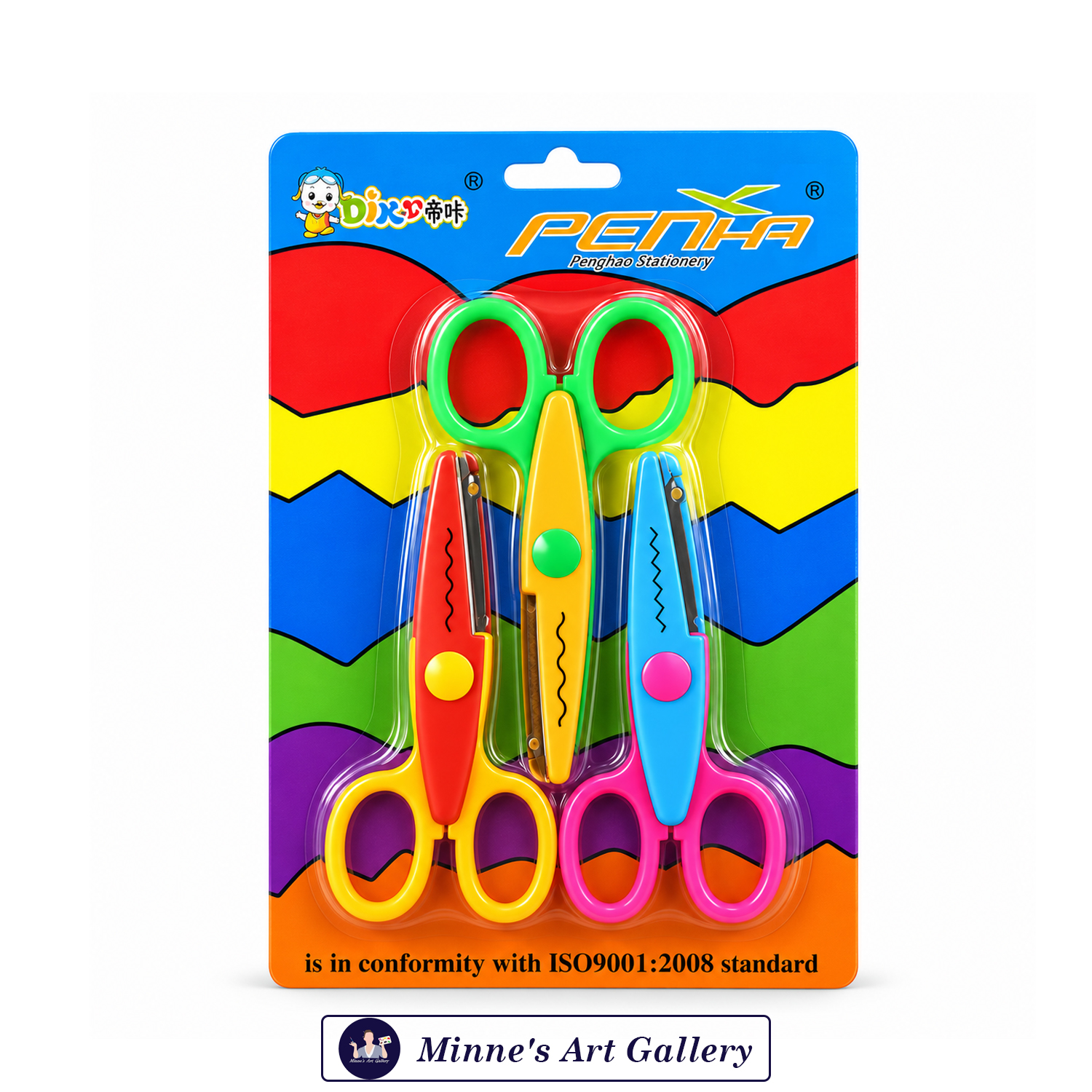 Penghao Decorative Craft Scissors Set 3 Pieces Assorted Cutting Patterns