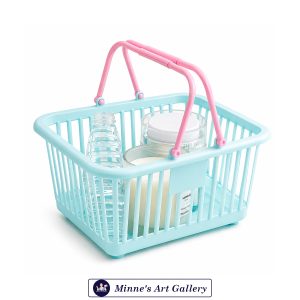 Plastic Storage Basket with Handle Blue